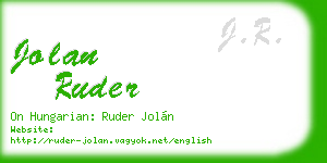 jolan ruder business card